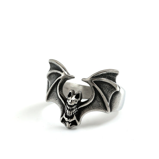 Vintage Bat Stainless Steel Men's Ring