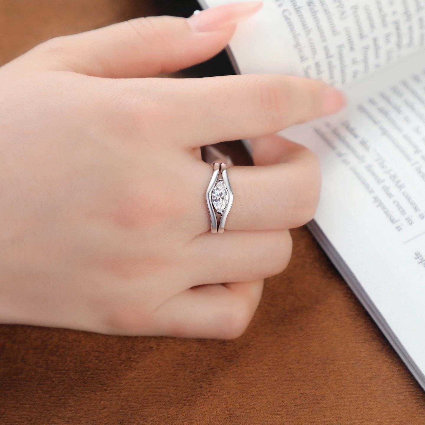 Planderful 925 Sterling Silver Ring Set For Women Minimalist Wedding Stacking Jewelry Zircon Accents