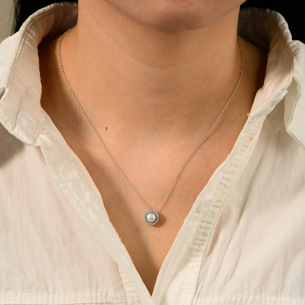 Planderful Pearl Necklace S925 Sterling Silver Natural Pearl Vintage Elegance For Fashion Lovers