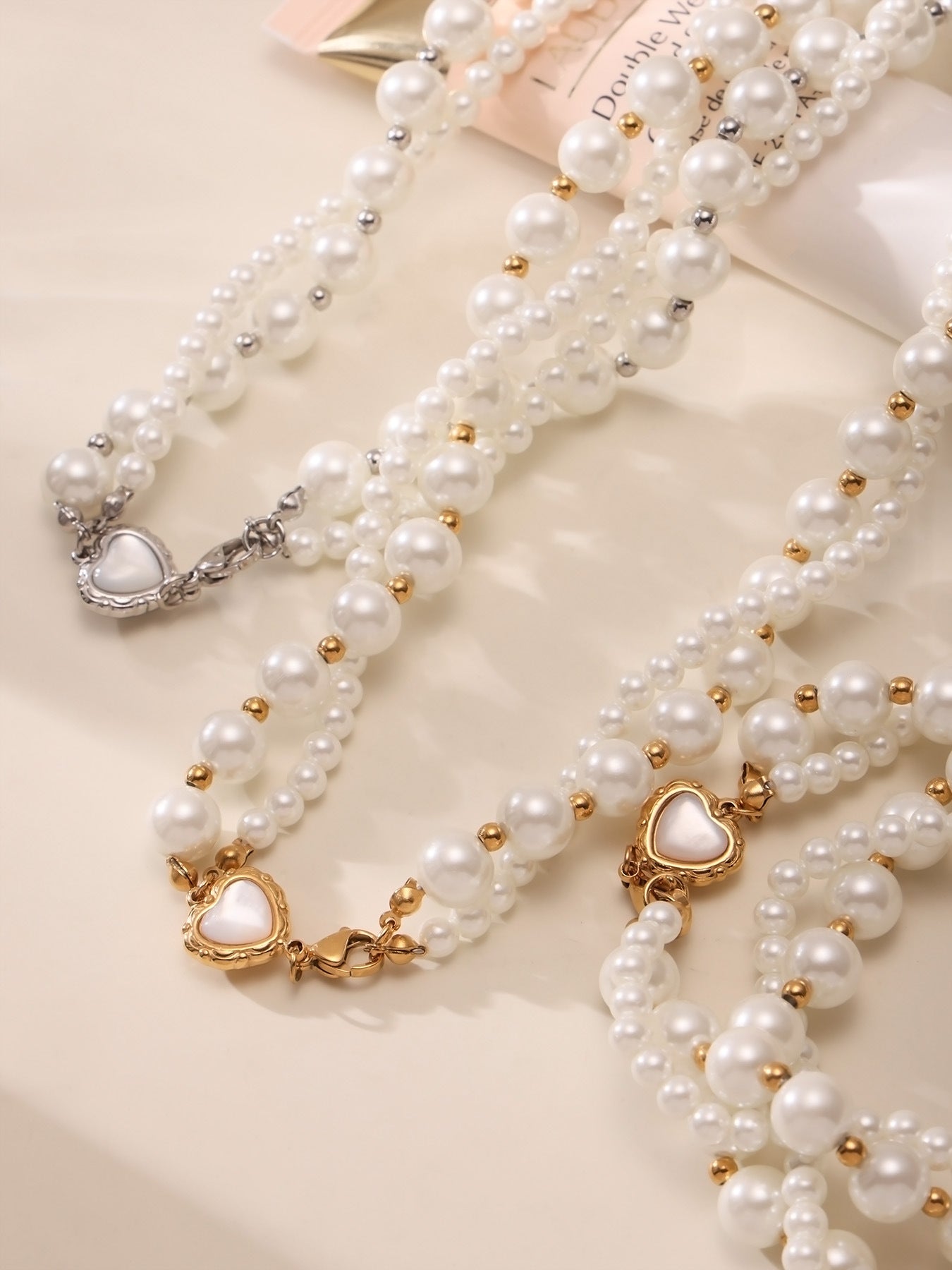 Planderful Traceless Shell Bead Double Necklace For Moms