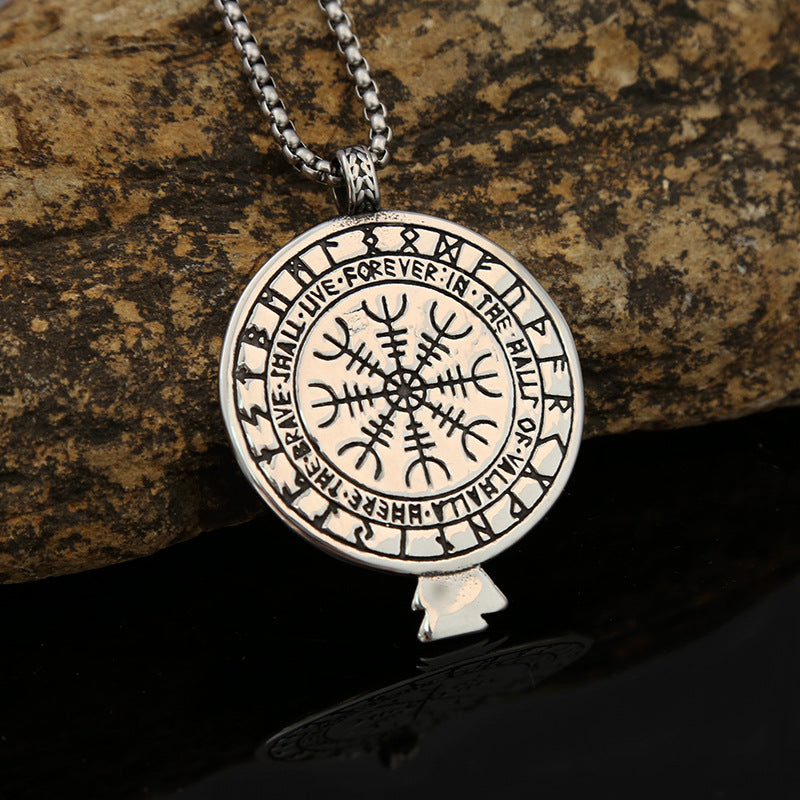 Titanium Steel Viking Rune Necklace for Men's Temperament