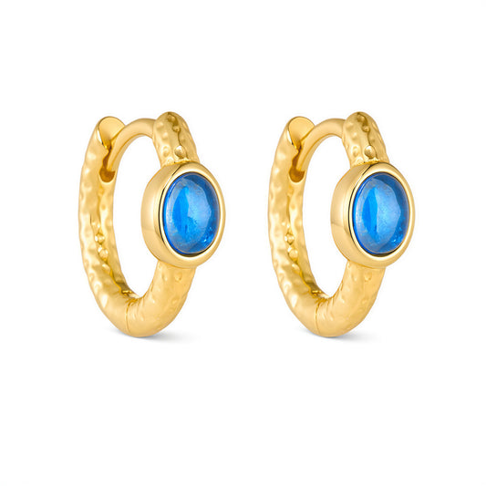 Round Sterling Silver Earrings Zircon Earrings