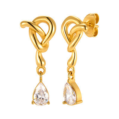 Stainless Steel Zircon Earrings