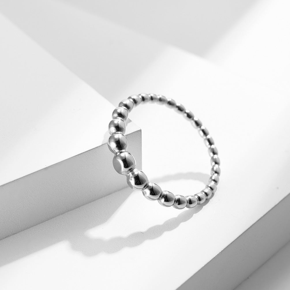 Gender-Neutral Clothing – Brand Style Irregular Round Bead Stainless Steel Women's Ring
