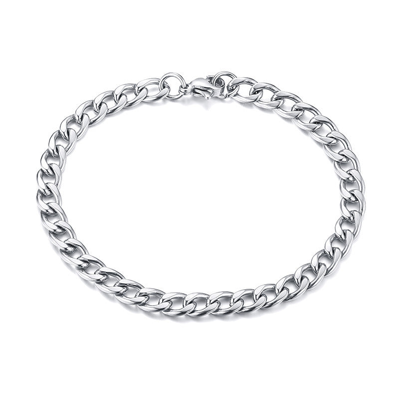 Various Sizes Stainless Steel NK Chain Bracelet Black Steel Men's Simple Chain Jewelry Wholesale for Men