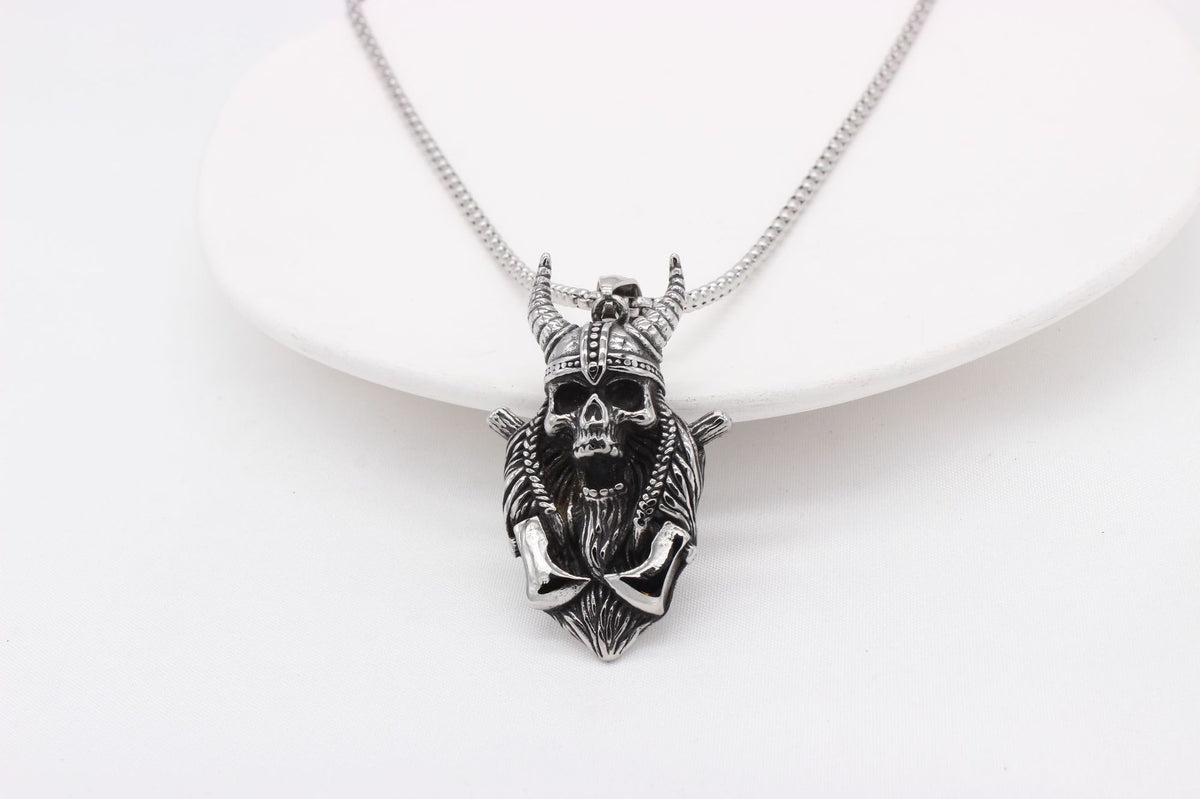 Reaper Sickle Skull Titanium Steel Pendant Necklace