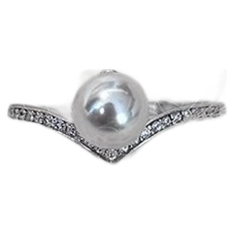 925 Sterling Silver Imitation Pearl Ring Women's Cold Wind Ins Ring Unique Light Luxury Design