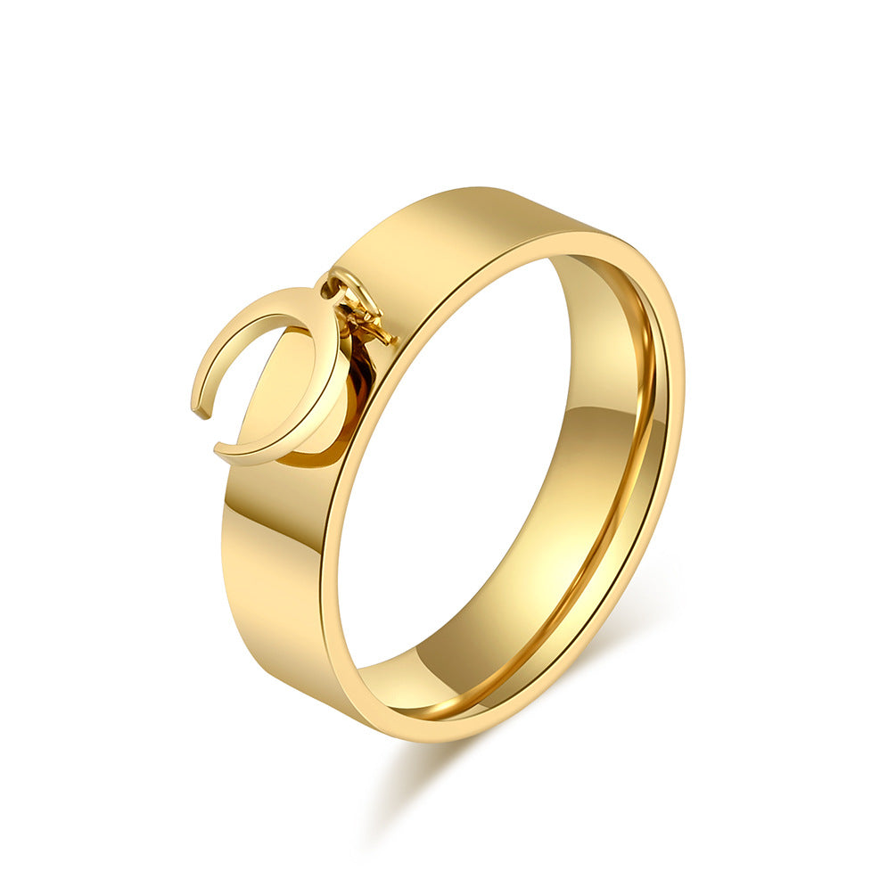 Neutral Wind Star Moon Butterfly Cross Stainless Steel Ring for Men and Women Accessories