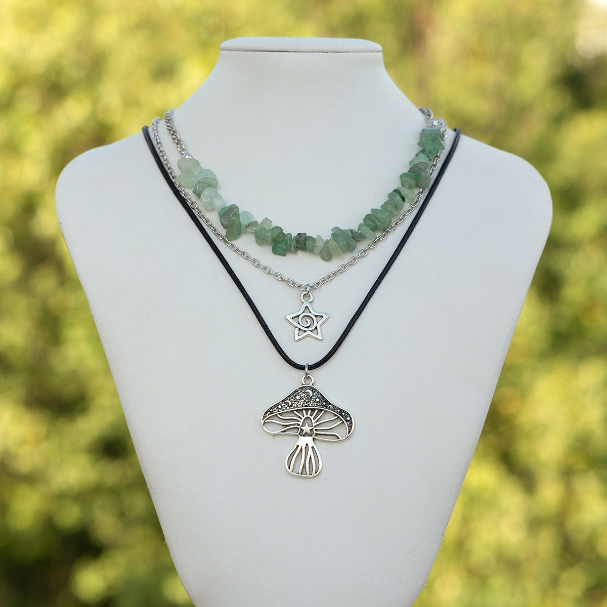 Turquoise-Style Beaded Ethnic Layered Necklace
