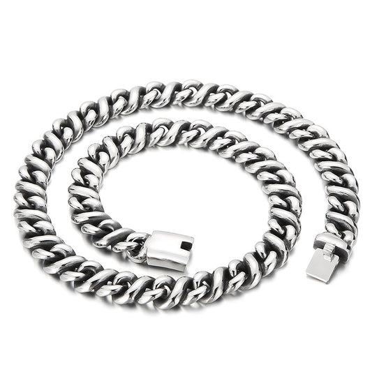 South Korea Dongdaemun, Atmosphere Street Shot Creative 8-Shaped Titanium Steel Men's Necklace