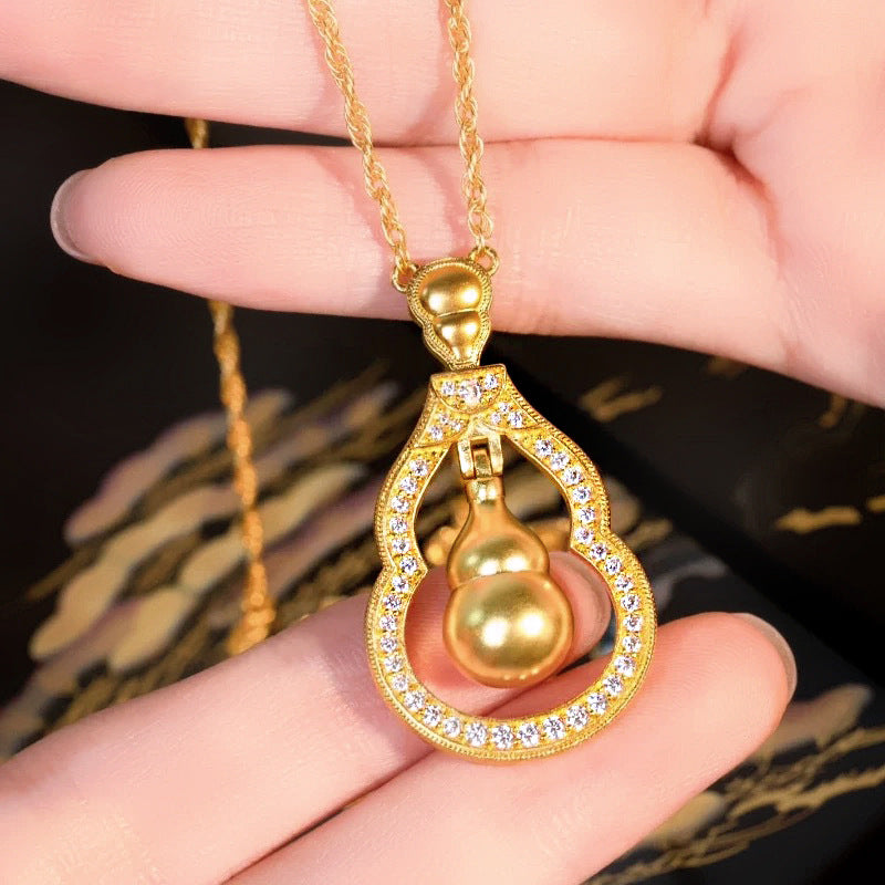 New Chinese Style Fulu Gourd Necklace S925 Sterling Silver