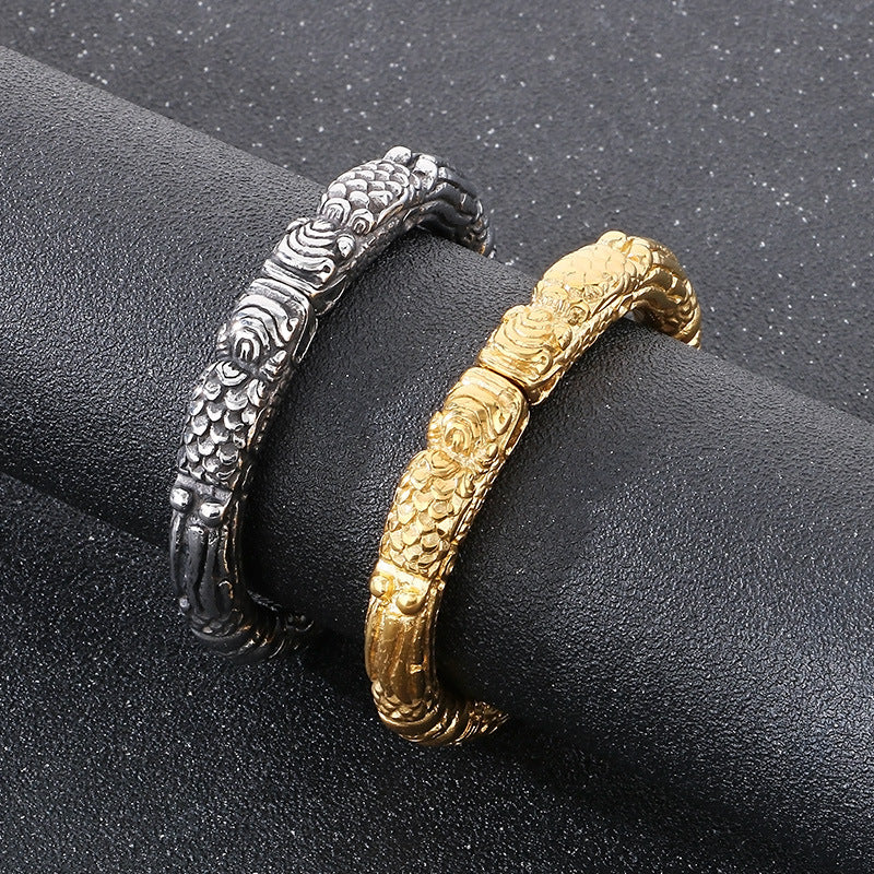 Planderful Pixiu Double Bracelet For Men Retro Lucky Style
