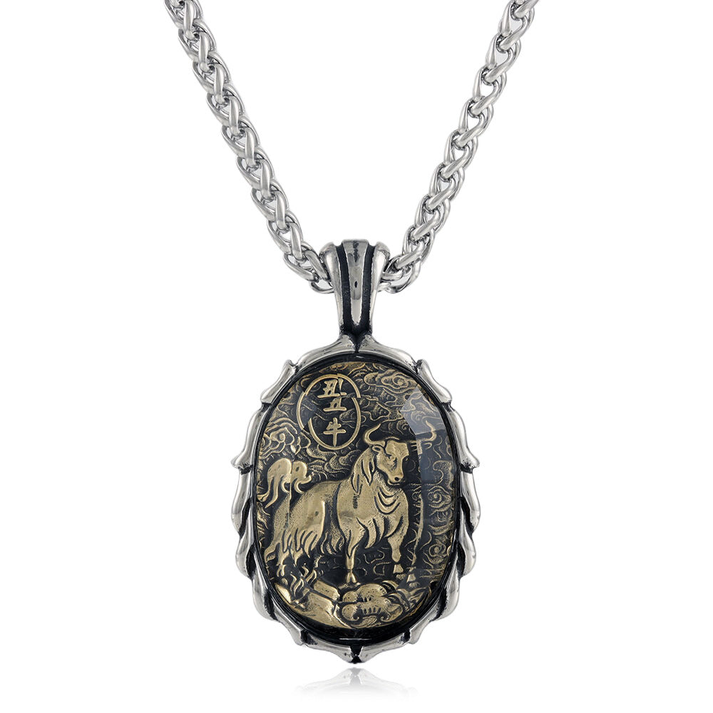 European And American Titanium Steel Animal Zodiac Pendant