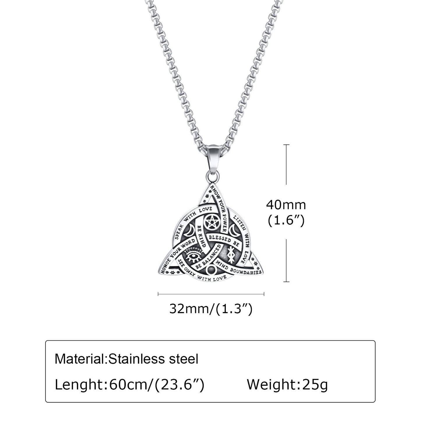 New Men's Stainless Steel Celtic Knot Pendant Jewelry