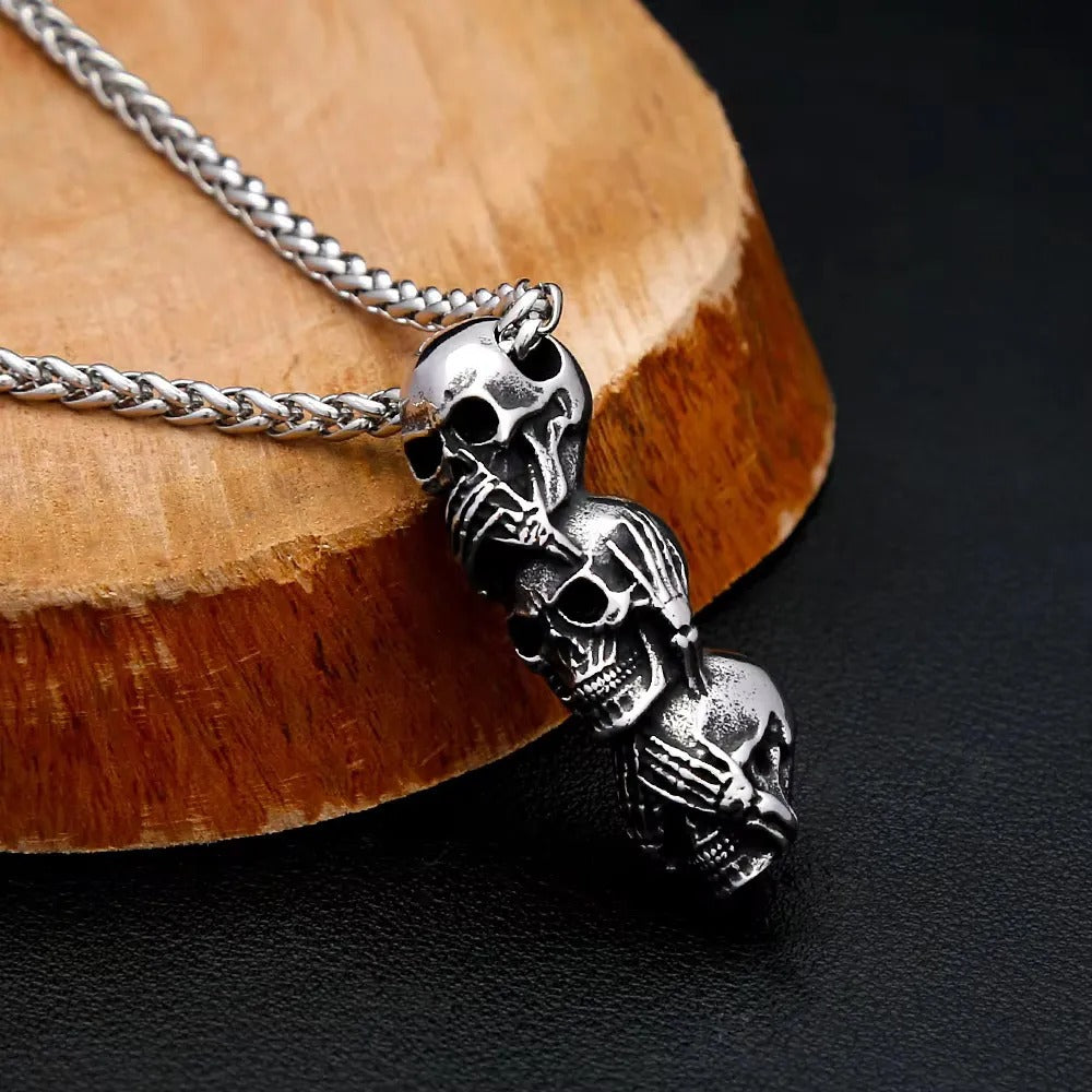 Skull Casting Stainless Steel Men's Pendant Necklace