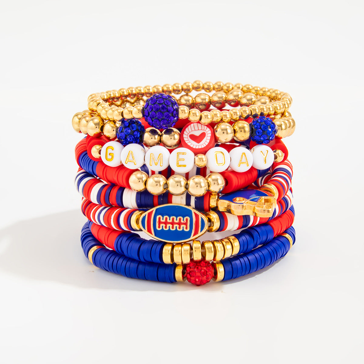 Planderful Football Bracelet Set Vienna Verve Game Day Jewelry For Women Bold Colorful Drip Statement