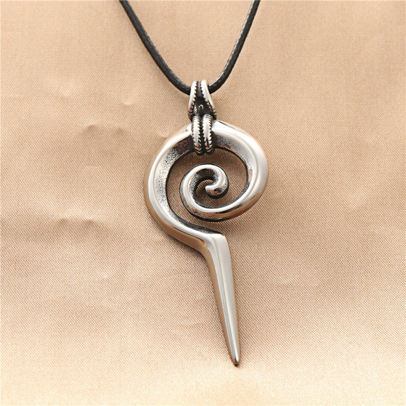 Titanium Steel Snake Scepter Pendant - Trendy Punk Necklace for Men - Retro Stainless Steel Totem Design