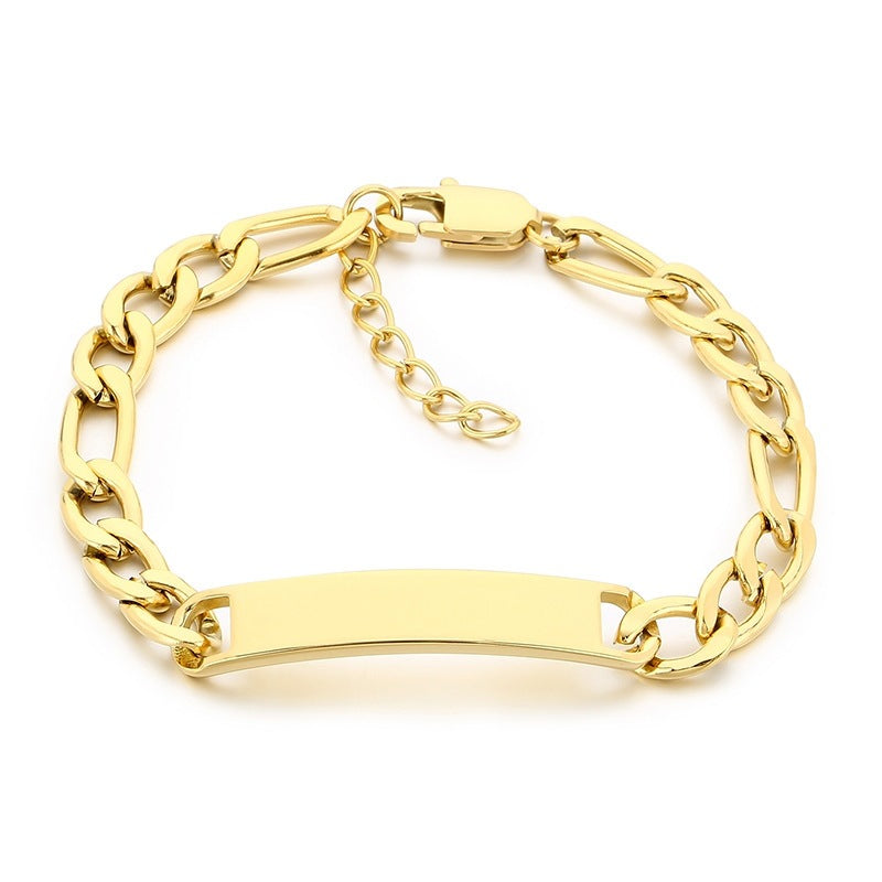 Minimalist Commuter Stainless Steel Cuban Chain Unisex Glossy Bracelet