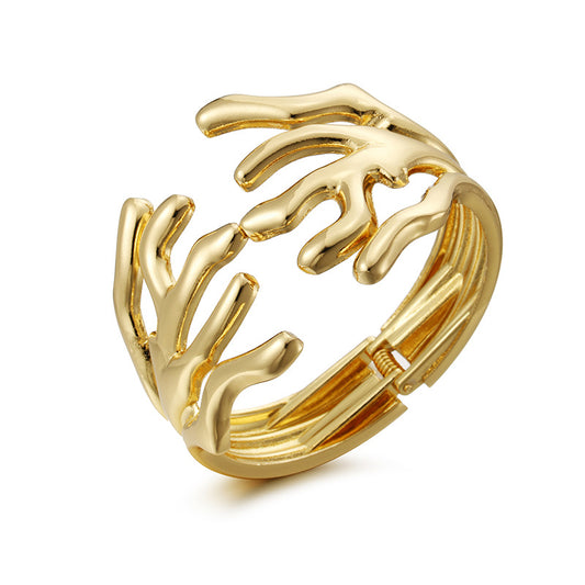Exaggerated Gold-Plated Branch Bracelet from Vienna Verve Collection