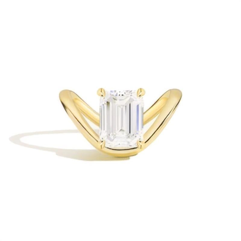 Design Sense 2 Carat Moissanite Ring S925 Silver Gold