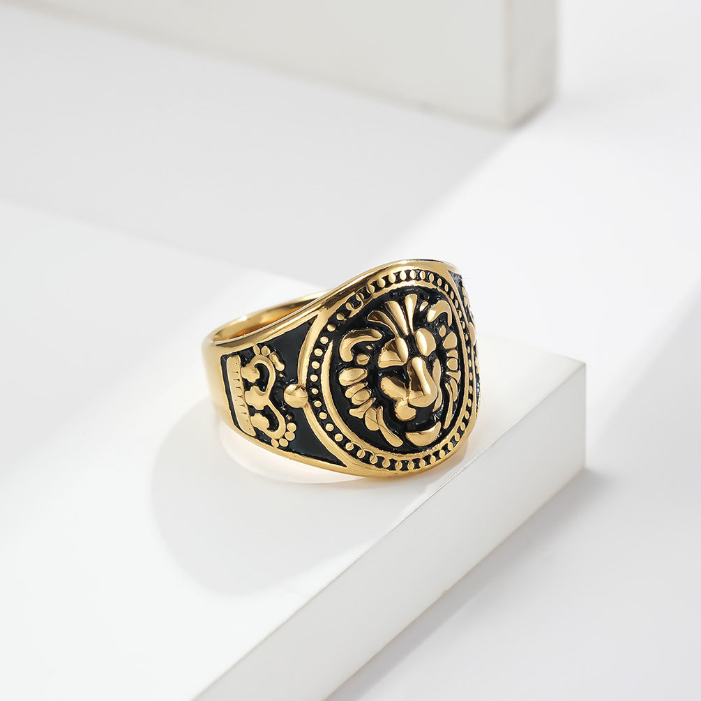 Steel Ring – Statement Lion Head Punk Accessory For Bold Everyday Wear By Planderful