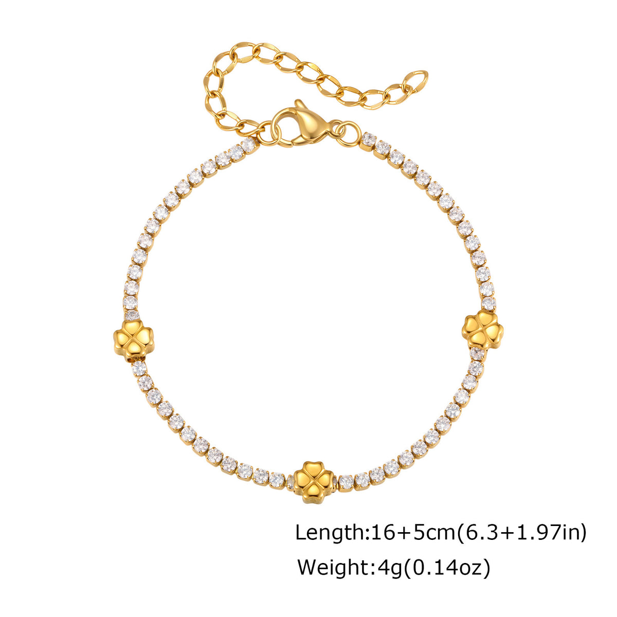 Heart Zircon Stainless Steel Bracelet