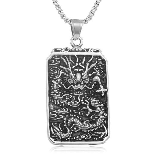 European And American Stainless Steel Dragon Pendant Necklace