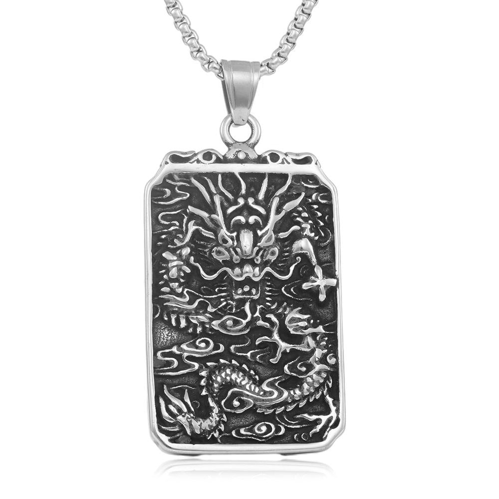 European And American Stainless Steel Dragon Pendant Necklace