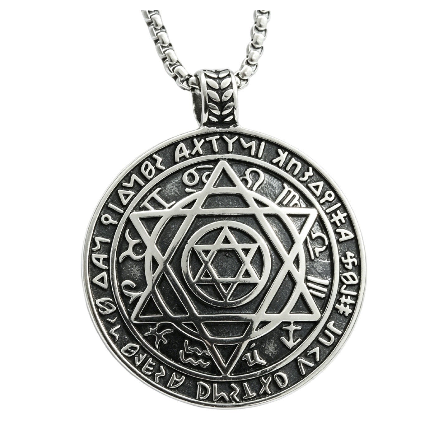 Hexagram Pendant Stainless Steel For Men Unisex Edgy Retro Punk Protection Statement Planderful