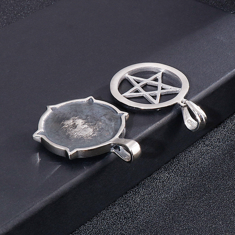 Masonic Pentagram Titanium Steel Men's Pendant - Stylish Freemasonry Jewelry