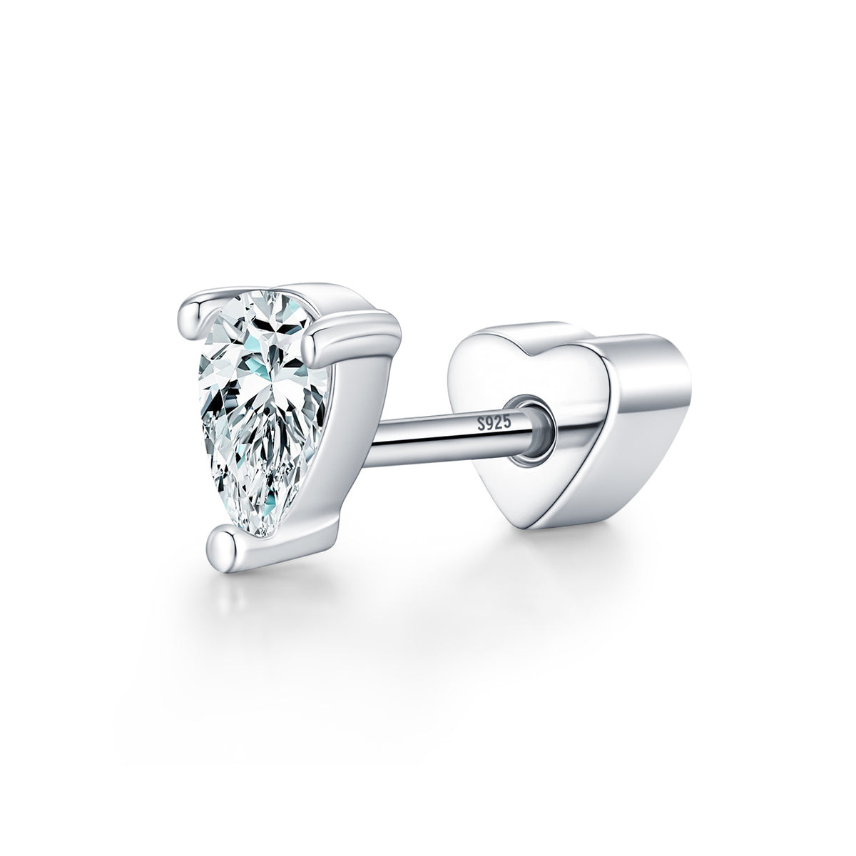 925 Sterling Silver Petite Moissanite Stud Earrings