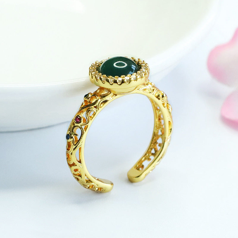 Blue-Water Jadeite Vintage Ring