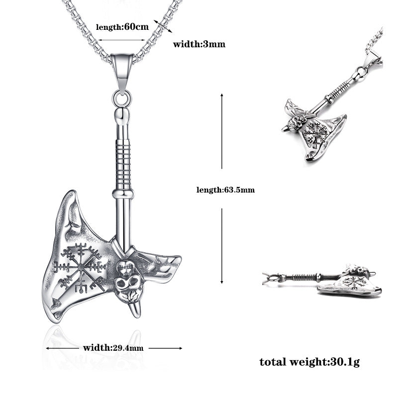 Steel Necklace – Vintage Nordic Viking Tomahawk Necklace