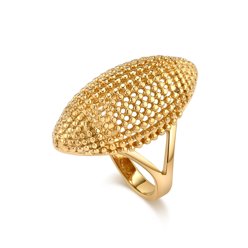 European and American Exaggerated French High-End K Gold Ring