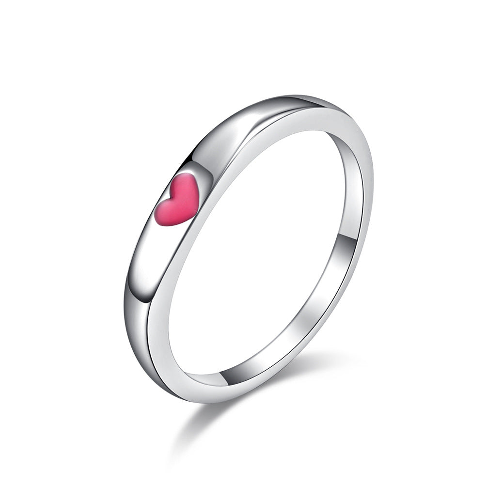Japanese and Korean Style Simple Love Titanium Steel Ring