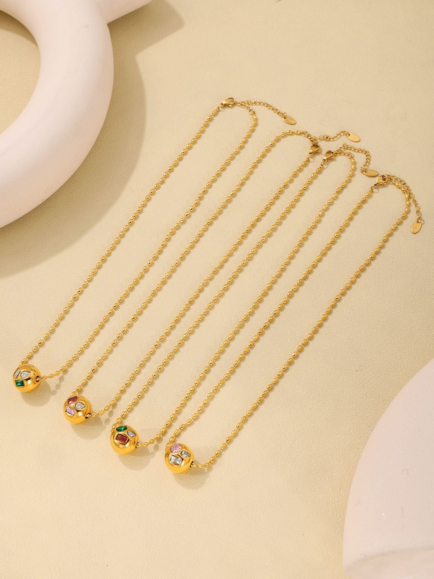 Planderful Colorful Zircon Clavicle Necklace For Women