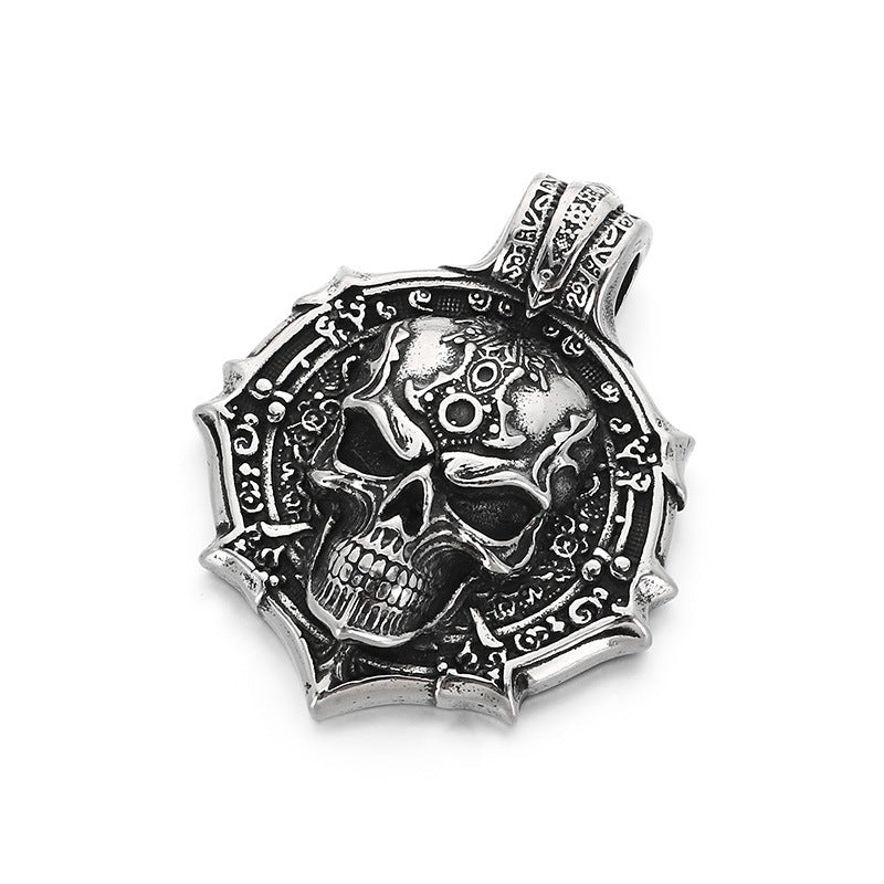 Halloween Skull Pendant, Trendy Pirate Of The Caribbean Ghost Head Motorcycle Titanium Steel Necklace