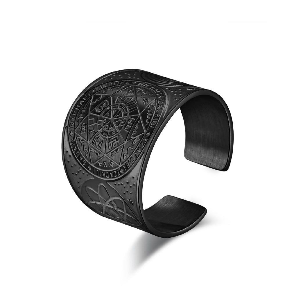 Steel Ring – Vintage Seven-Point Star Hip Hop