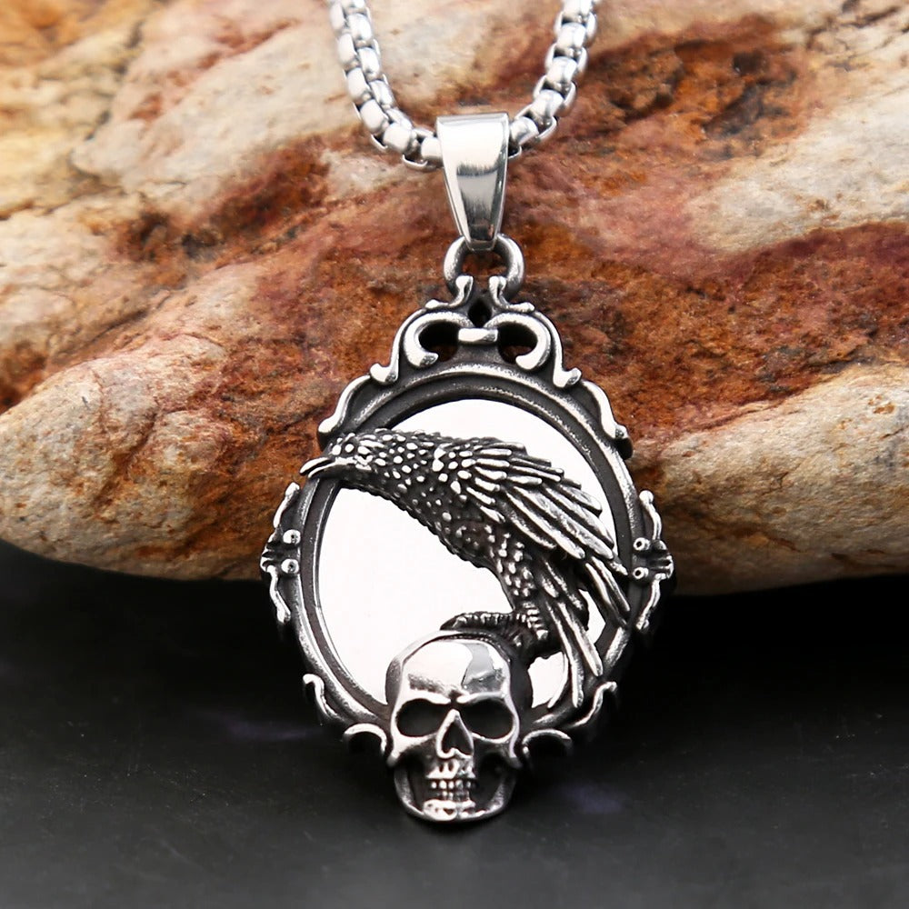Skull Viking Stainless Steel Pendant Necklace