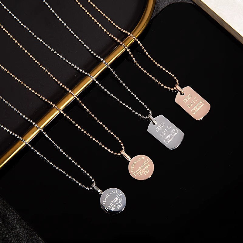Planderful Jewelry Everyday Genie Couple Necklace With Letter Pendant In Steel Chain
