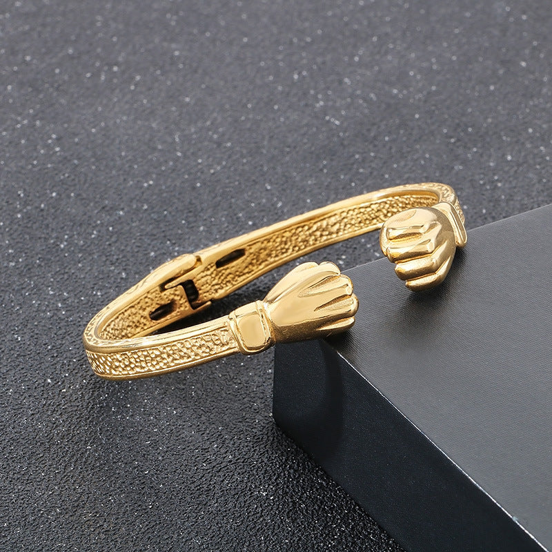 Planderful Genie Retro Men Stainless Steel Boxer Bracelet