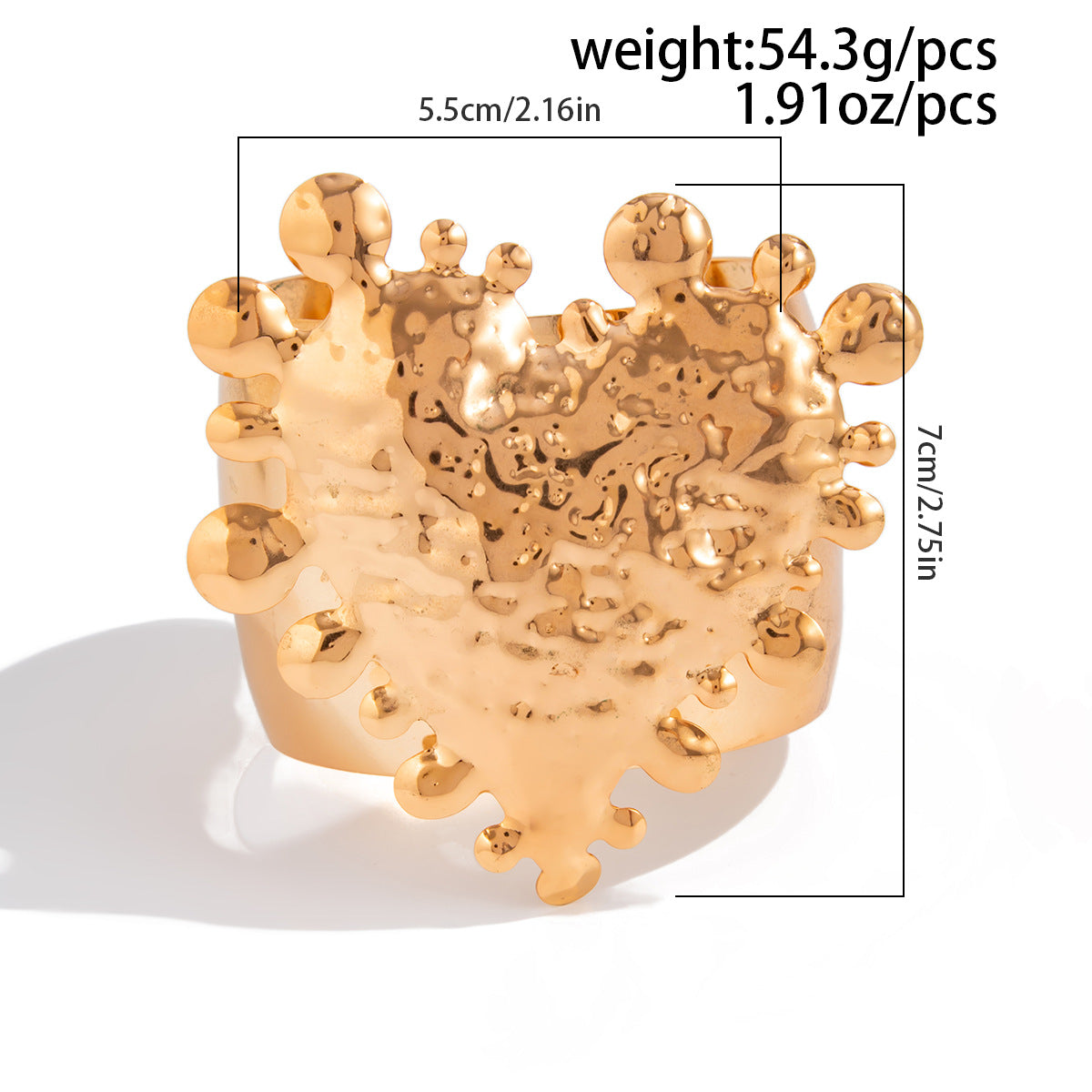 Planderful Open Heart Bracelet With Personalized Hammered Pattern Vienna Verve For Women