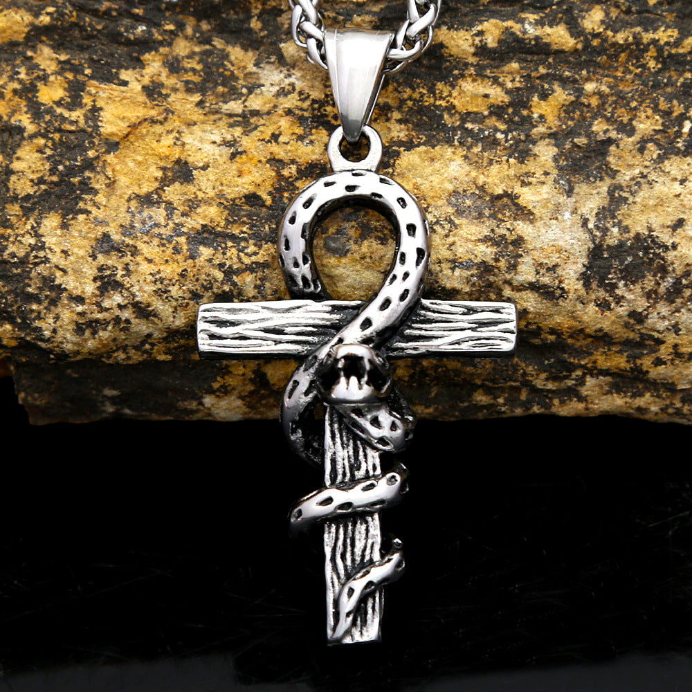 Amazon European And American Retro Snake Totem Pendant Necklace