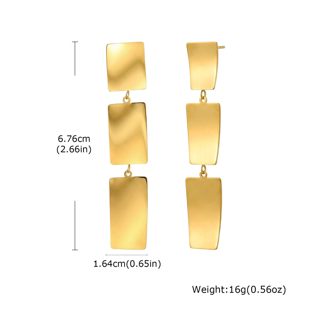 Gold-Plated Sculptural Drop Earrings