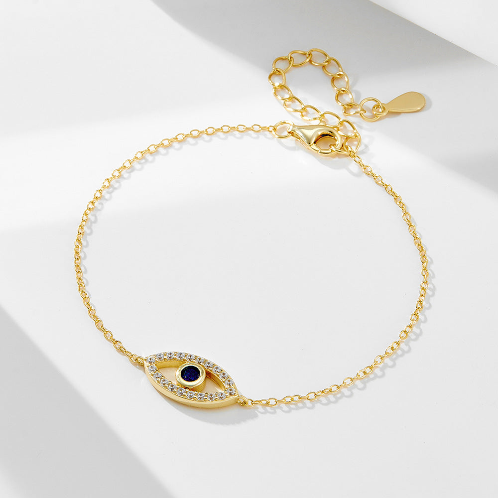 S925 Sterling Silver Zircon Eye Bracelet Devil's Eye Bracelet