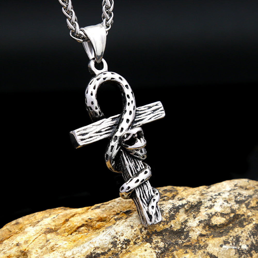 Amazon European And American Retro Snake Totem Pendant Necklace