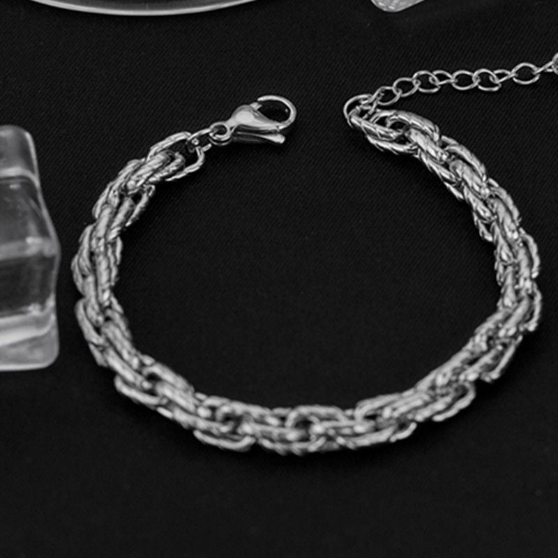 Planderful Jewelry Rhombus Twist Steel Bracelet