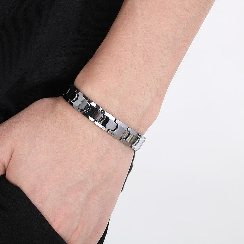 Removable Magnet Stone Bracelet For Men Tungsten Steel