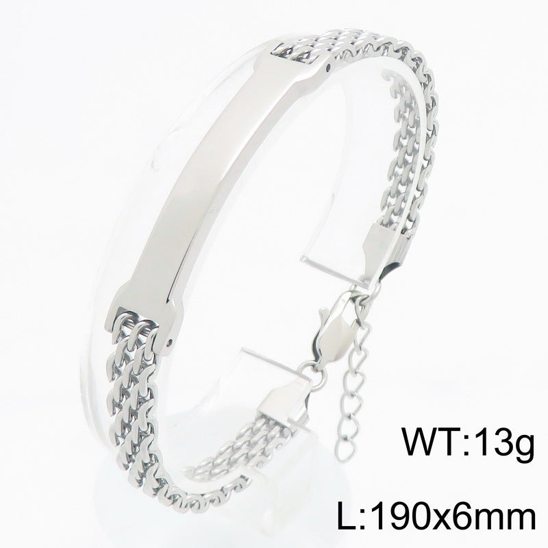 Smooth Curved Bar Mesh Chain Titanium Steel Bracelet Stainless Steel Extension Chain