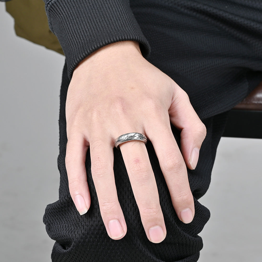 Steel Ring – Vintage Lord Of The Rings Inspired